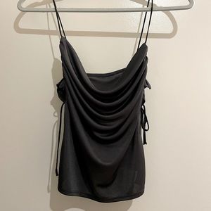 Topshop black cowl neck strappy top w/ open sides